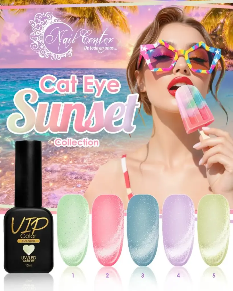 COLECCION VIP COLOR 13ML CAT EYE SUNSET 5 TONOS