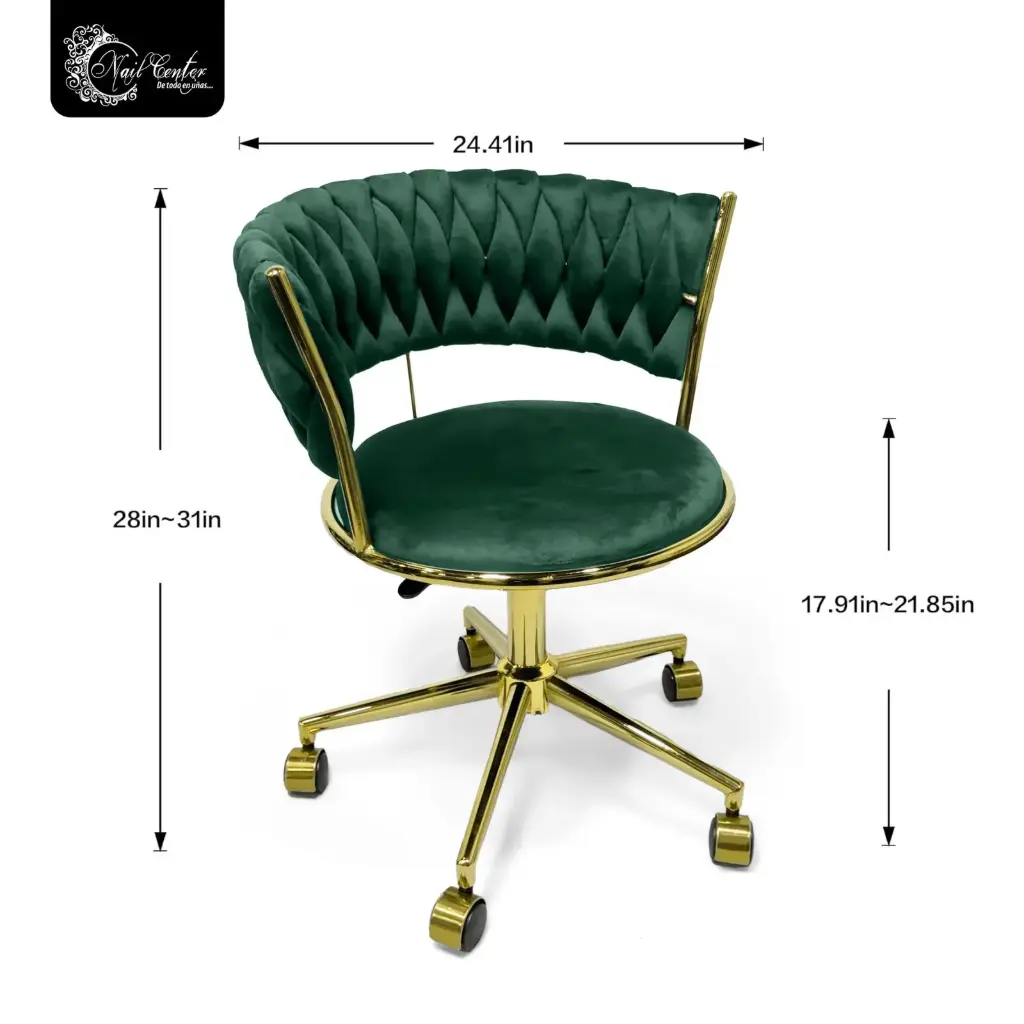 SILLA CAMI COLOR GREEN CON RUEDAS