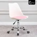 SILLA NORDICA BLANCA COJIN ROSA CON RUEDAS