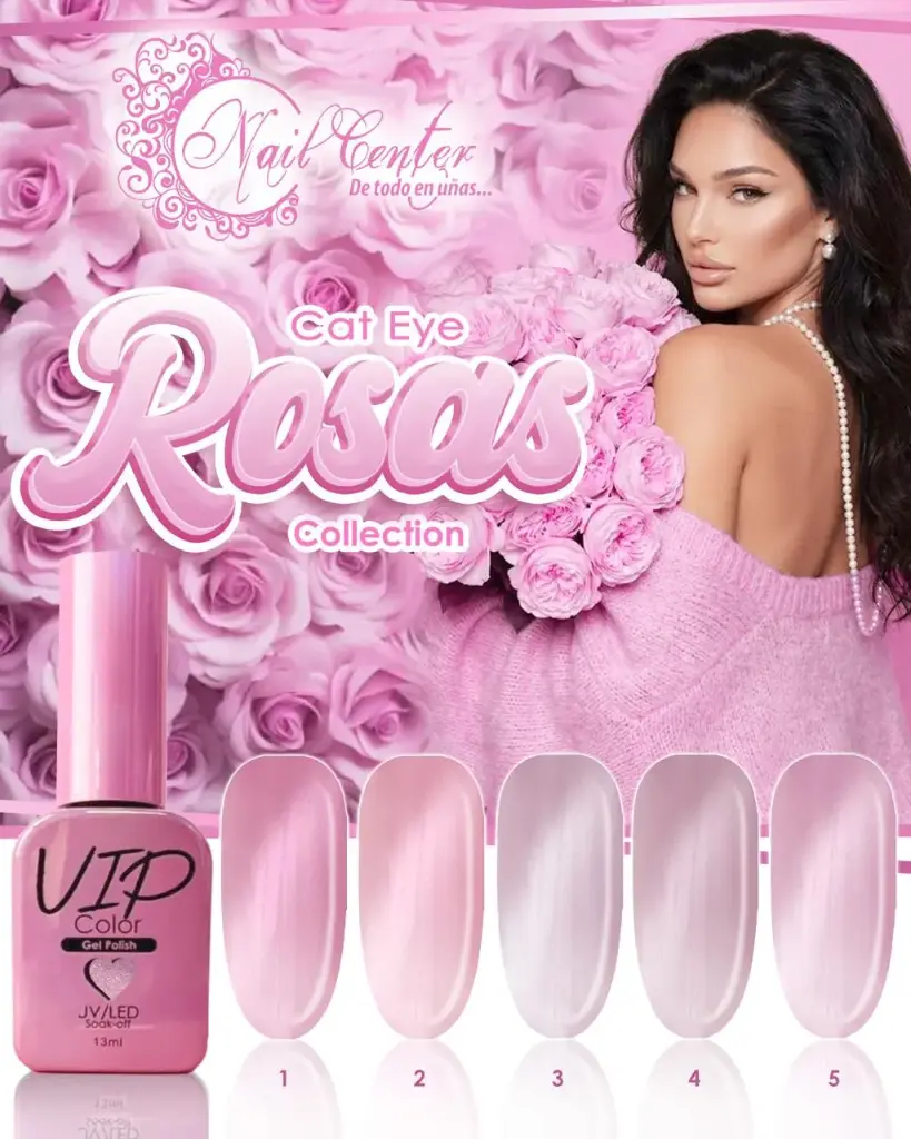COLECCION VIP 13ML CAT EYE ROSAS - 5 TONOS