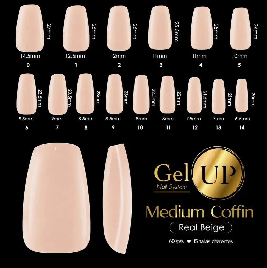 TIP GEL UP MEDIUM COFFIN REAL BEIGE