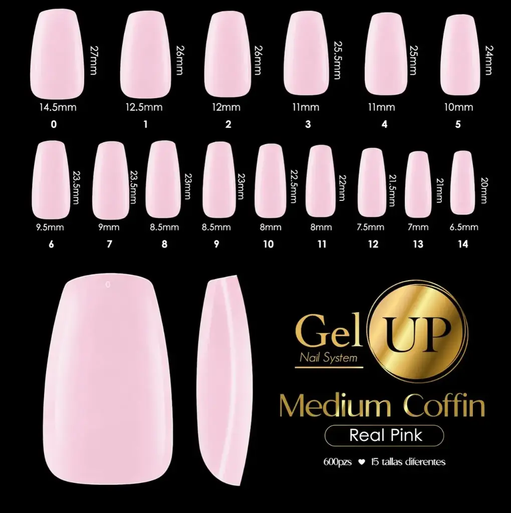 TIP GEL UP MEDIUM COFFIN REAL PINK