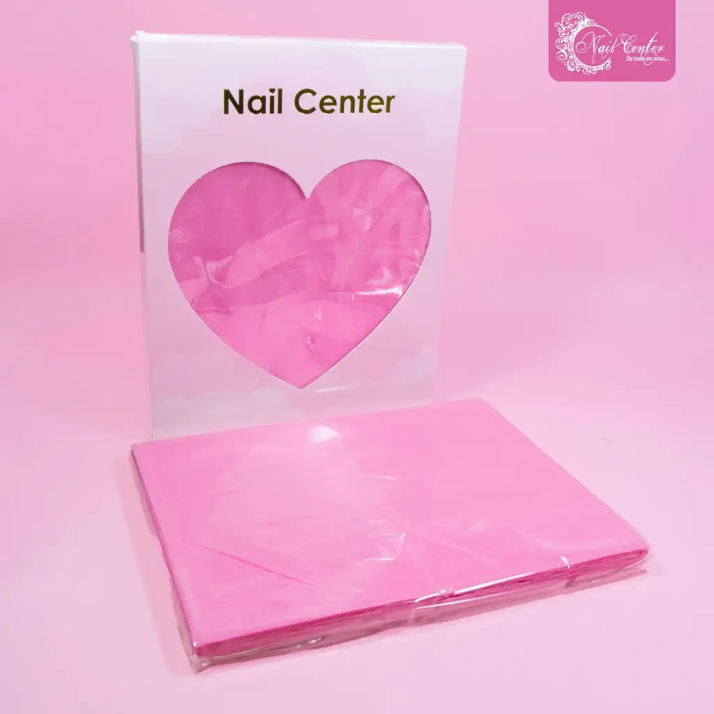 HOJAS RECOLECTORAS DE POLVO DESCARTABLES NAIL CENTER ROSA 100 PCS