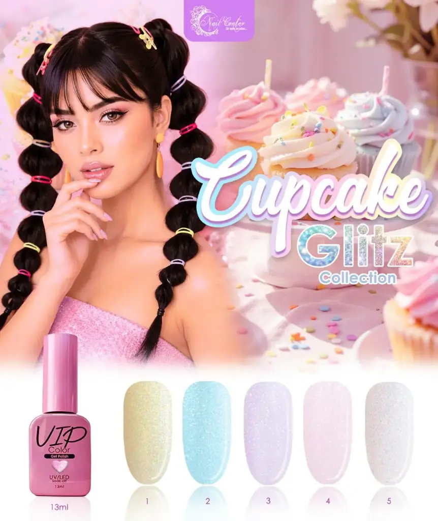 COLECCION VIP 13ML CUP CAKE GLITZ - 5 TONOS