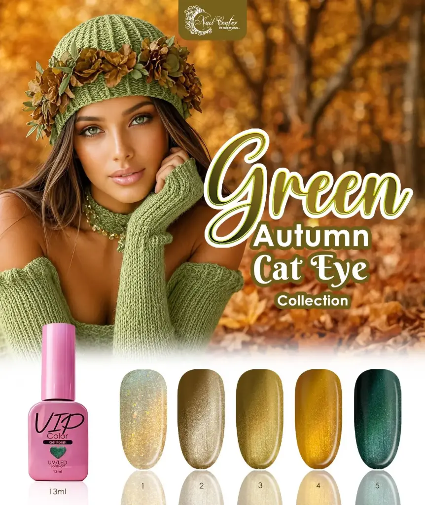 COLECCION VIP 13ML CAT EYE GREEN AUTUMN - 5 TONOS