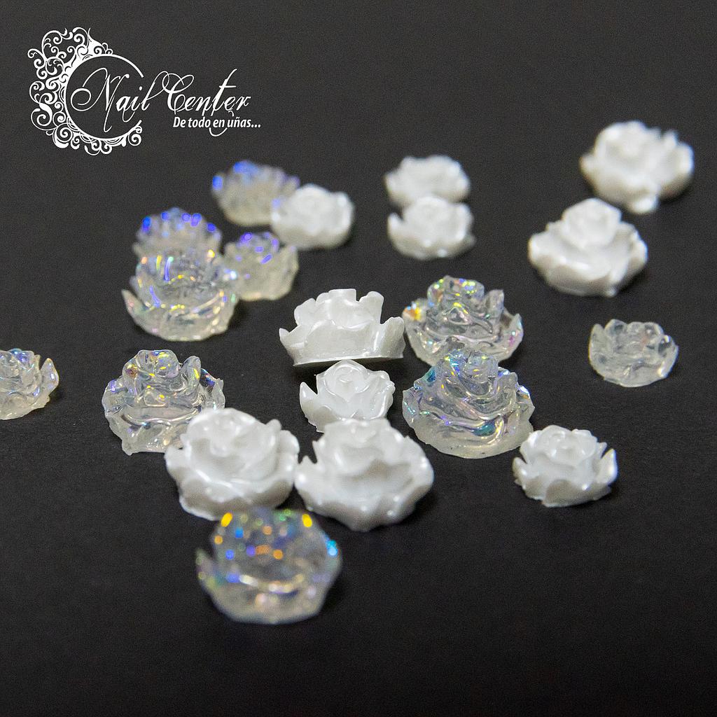 KIT CHARM ROSAS 3D TORNASOL - 20 PIEZAS