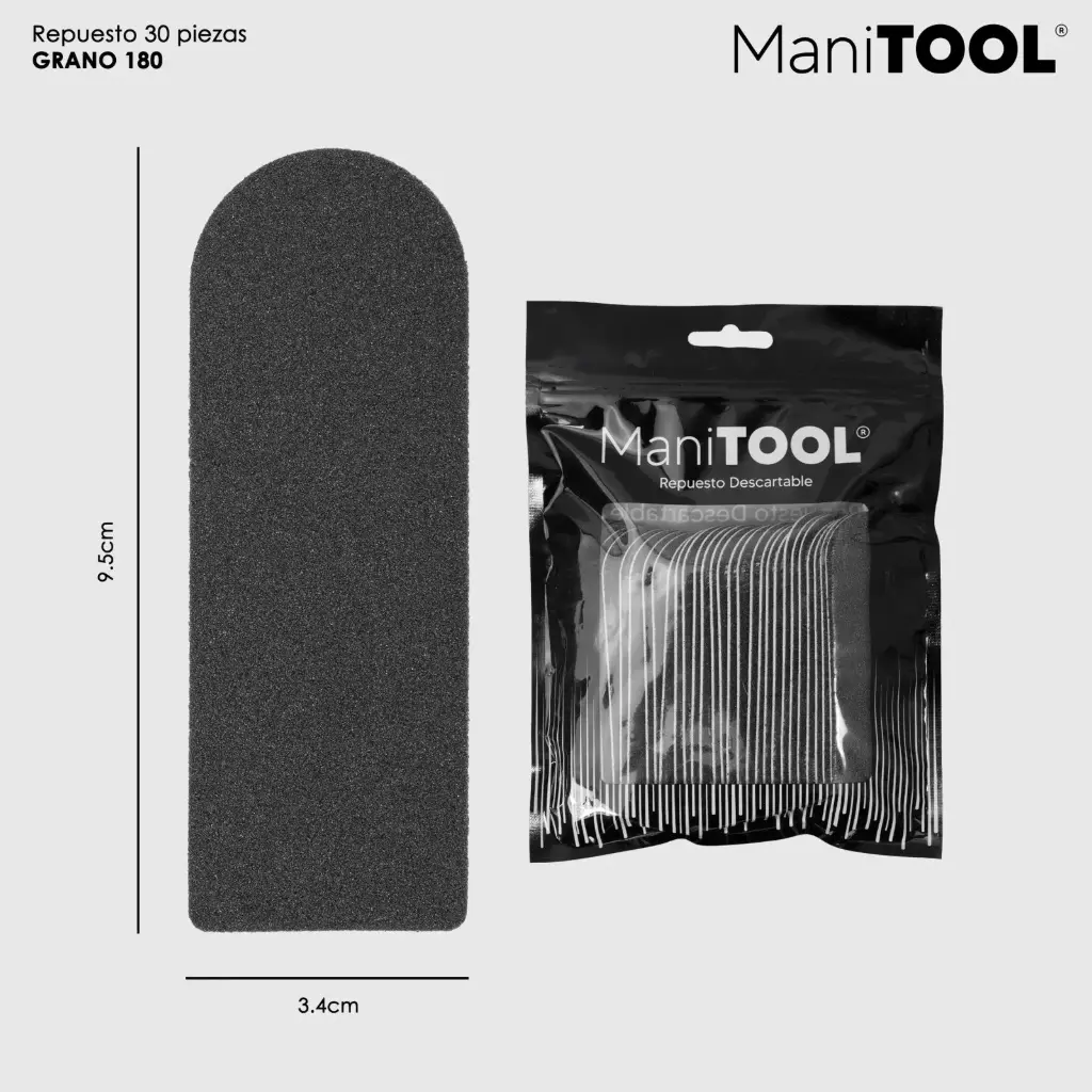 REPUESTO LIMATON MANITOOL GRANO 180 30 PIEZAS