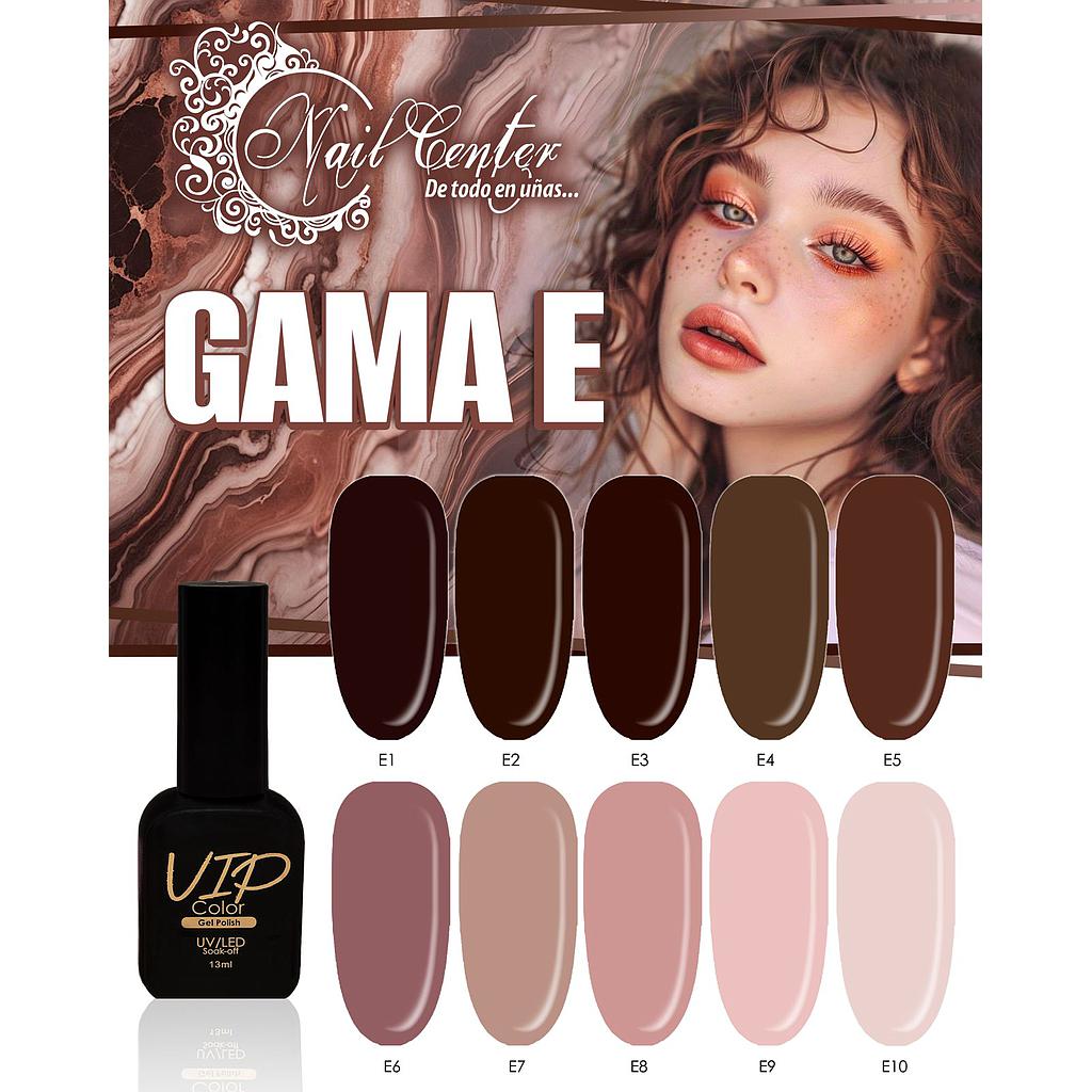 GAMA E GEL VIP COLOR 13ML 10 PZS.