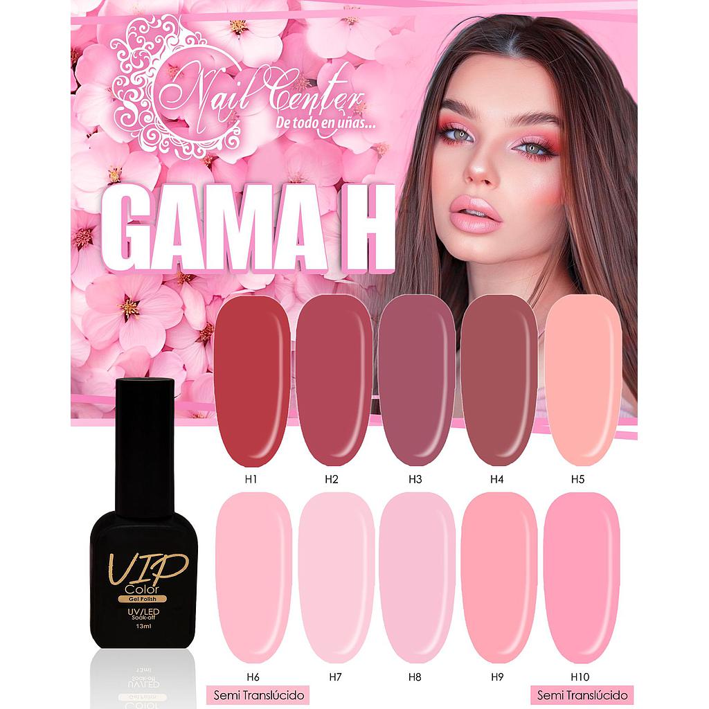 GAMA H GEL VIP COLOR 13ML 10 PZS.