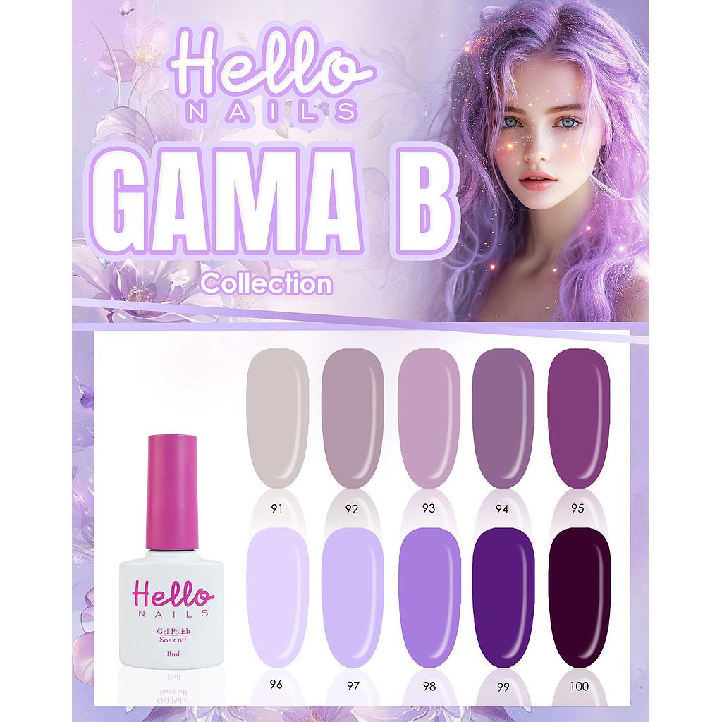 GAMA B HELLO NAILS 8ML 10 PZS. 