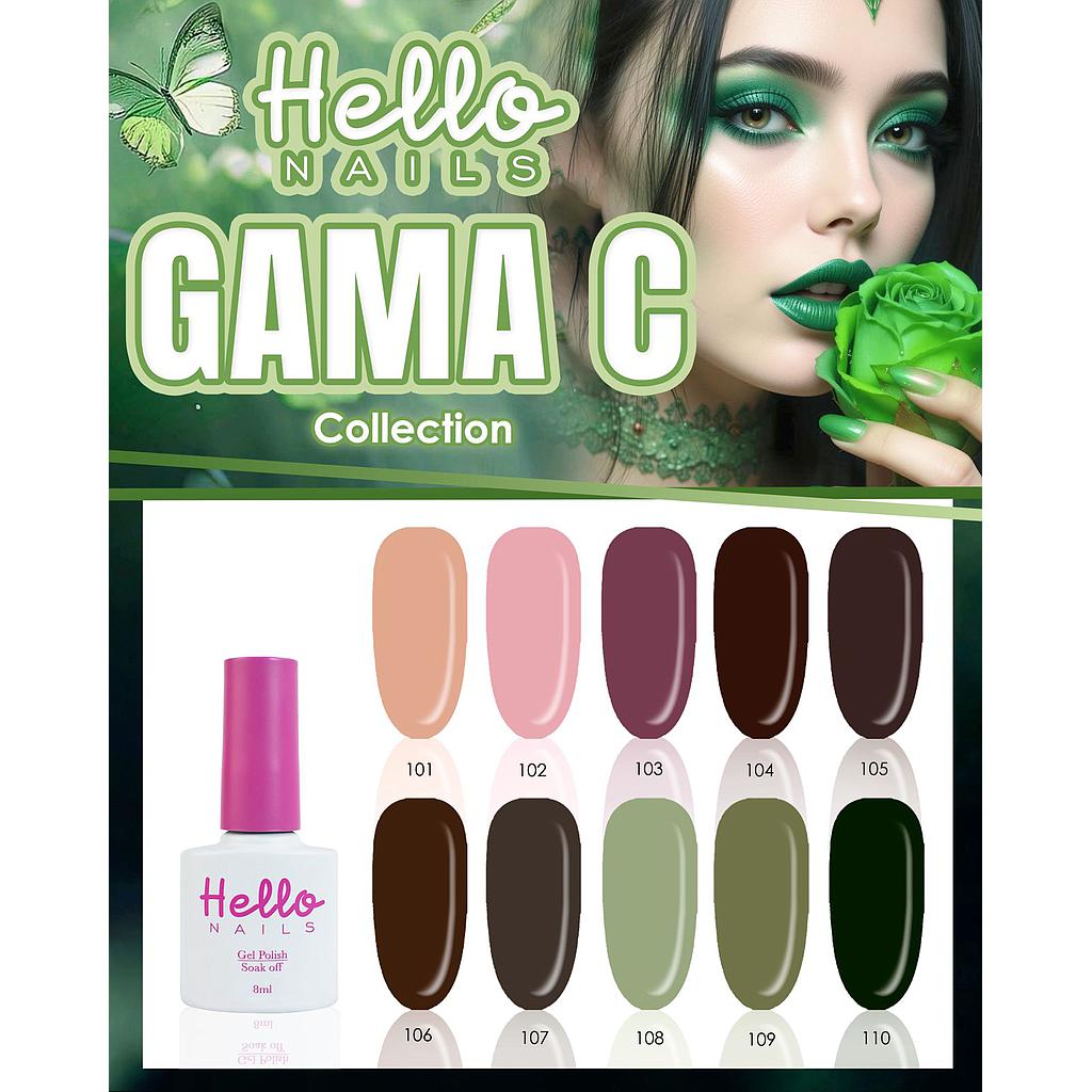 GAMA C HELLO NAILS 8ML 10 PZS. 