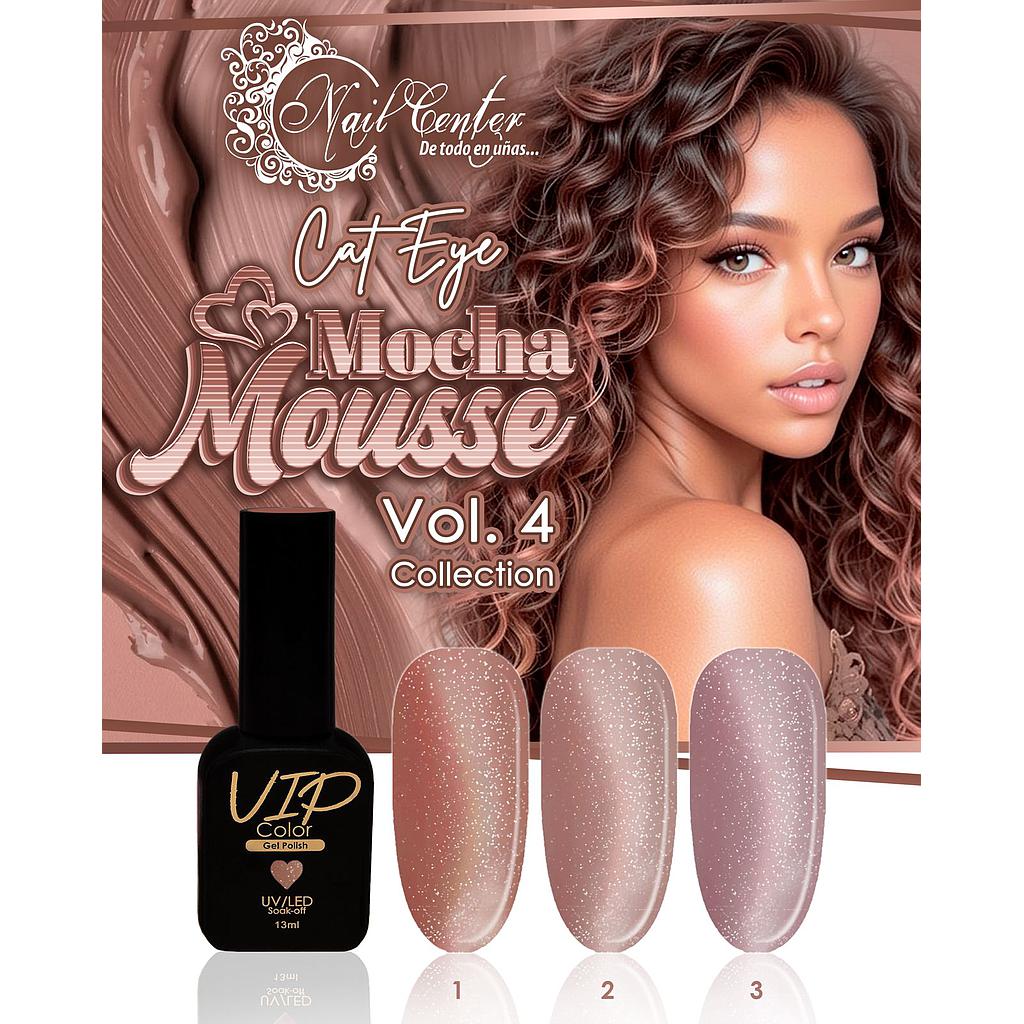 COLECCION VIP COLOR 13ML CAT EYE MOCHA MOUSSE VOL. 4 3 TONOS