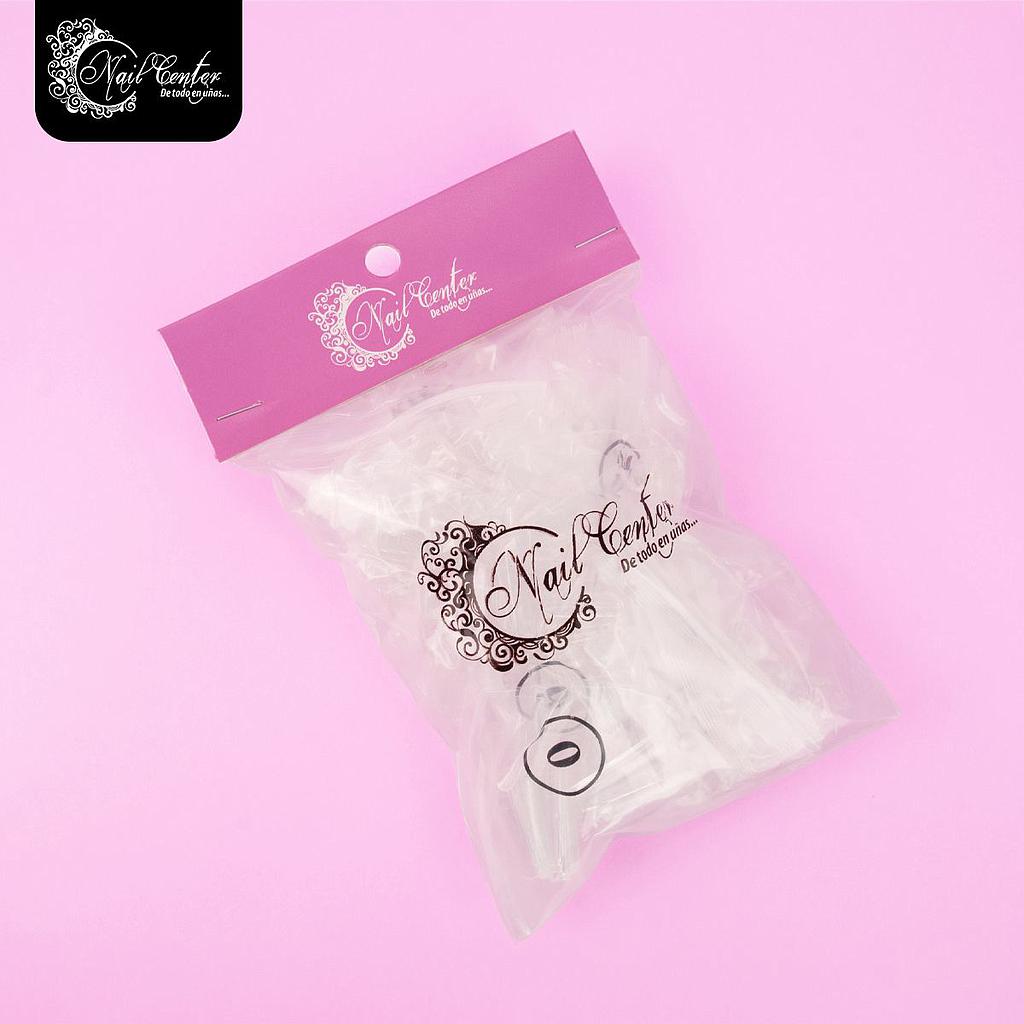 TIPS NAIL CENTER SALON SHAPES FLAT COFFIN BOLSA CRISTAL 500 PIEZAS