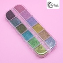 CHAROLA PIGMENTO HOLOGRAFICO 12 TONOS