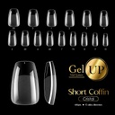 TIP GEL UP SHORT COFFIN CRISTAL 600 PIEZAS