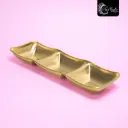 BANDEJA CUADRADA DE 3 ESPACIOS COLOR DORADO