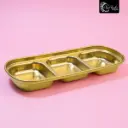 BANDEJA 3 ESPACIOS COLOR DORADO