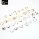 SET ANILLOS DORADO Y PLATA MODELO 2